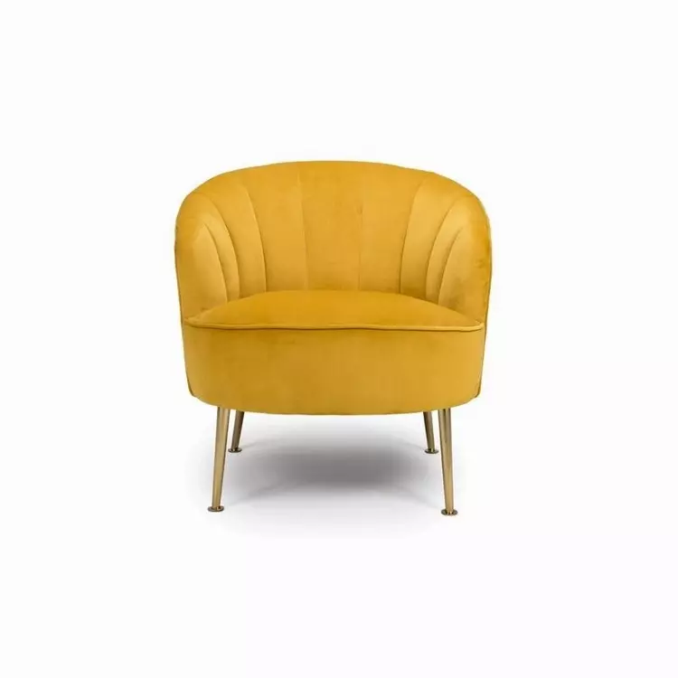 Gold leather deals accent chair